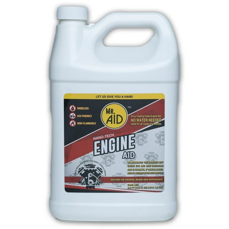 Engine AID Effectively Cleans Car Engine Bays Without Water, Designed To Remove Dirt, Oils & Grease, Non-Flammable & ECO Friendly, (128 Fl Oz) 1.0 GAL W/2/Microfiber Towel + Spray Bottle (1-Pack)