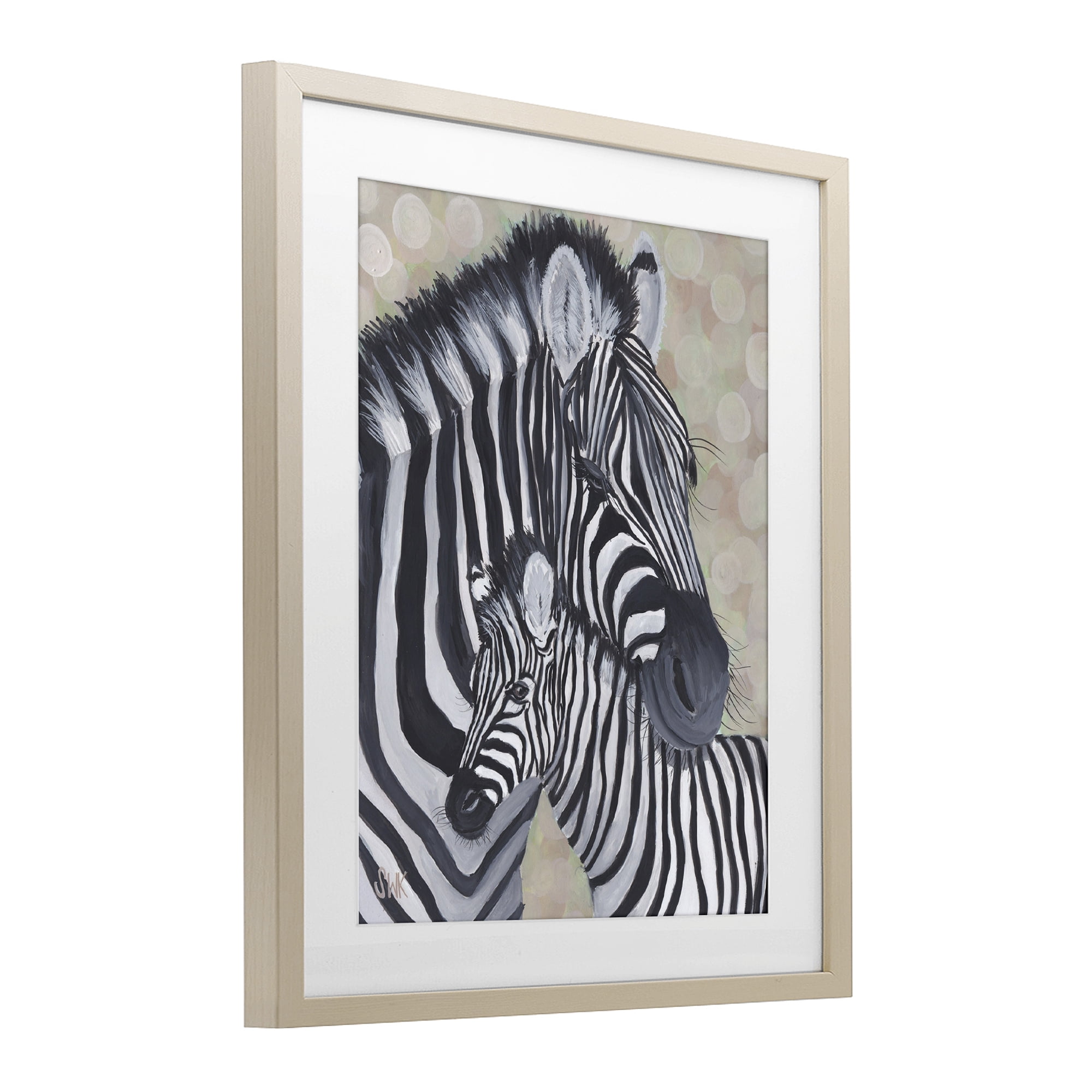 Stupell Industries Mama Zebra & Her Foal Birch Framed Print Under Glass, design by Sarah Waldron Kimball