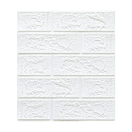 

NIUREDLTD Home Decoration New PE Foam 3D DIY Wall Decor Embossed Brick Stone Color Tile Splicing