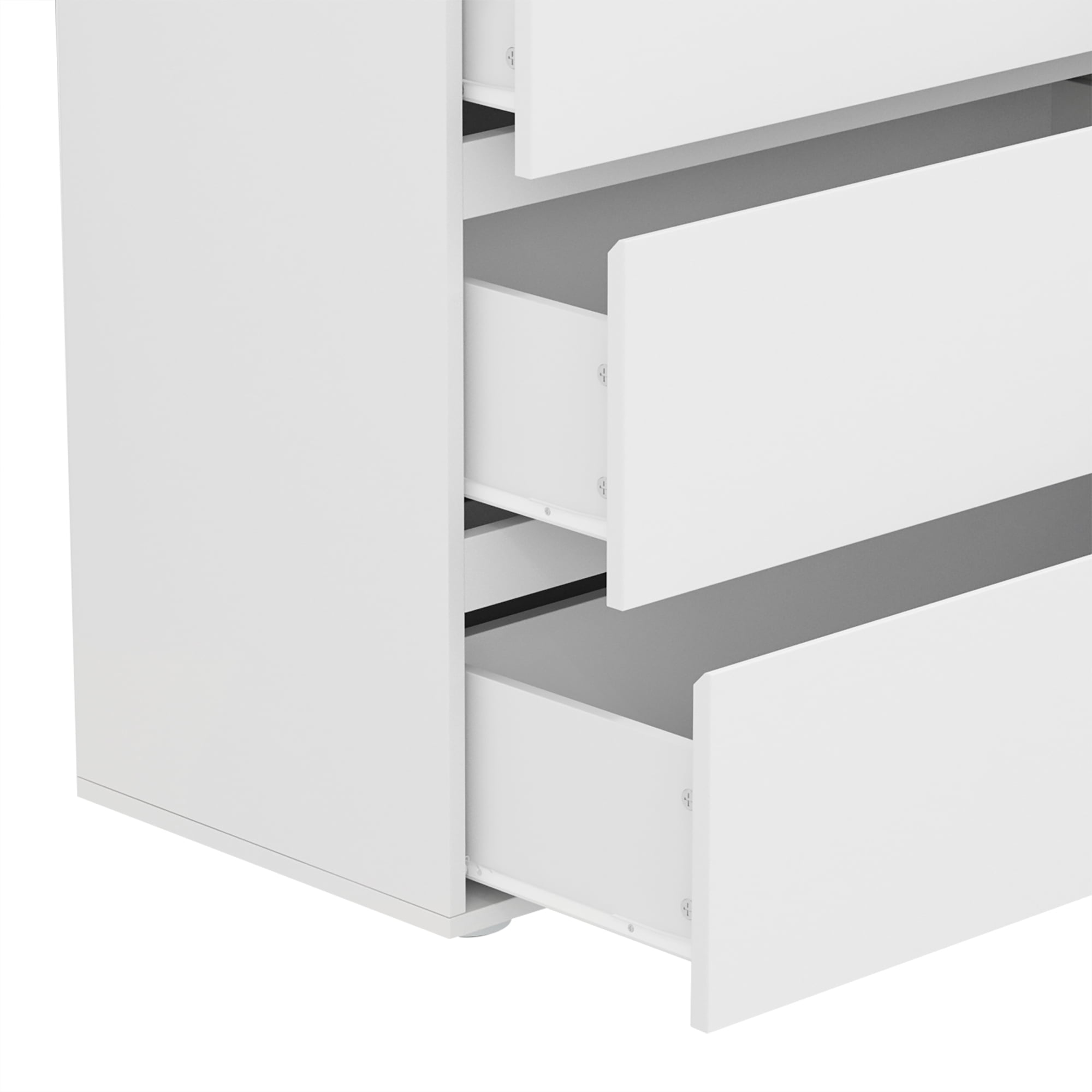 MONSLIPA 6 Drawer Dresser for Bedroom, Storage Organizer Chest of Drawers for Living Room Hallway Entryway, White