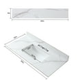 thumbnail image 7 of 43" Bathroom Vanity Top with Ceramic Undermount Sink & Backsplash,Carrara White Sintered Stone Counter Top, 3 Holes Vanity Sink Top, 7 of 7