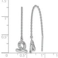 thumbnail image 3 of Sterling Silver Rhodium-plated CZ Awareness Ribbon Dangle Threader Earrings, 3 of 3