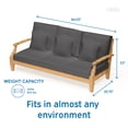 thumbnail image 2 of Hearth & Harbor 3-Seater Outdoor Couch, Acacia Wood Patio Sofa, Natural Wood/Gray Cushions, 2 of 6