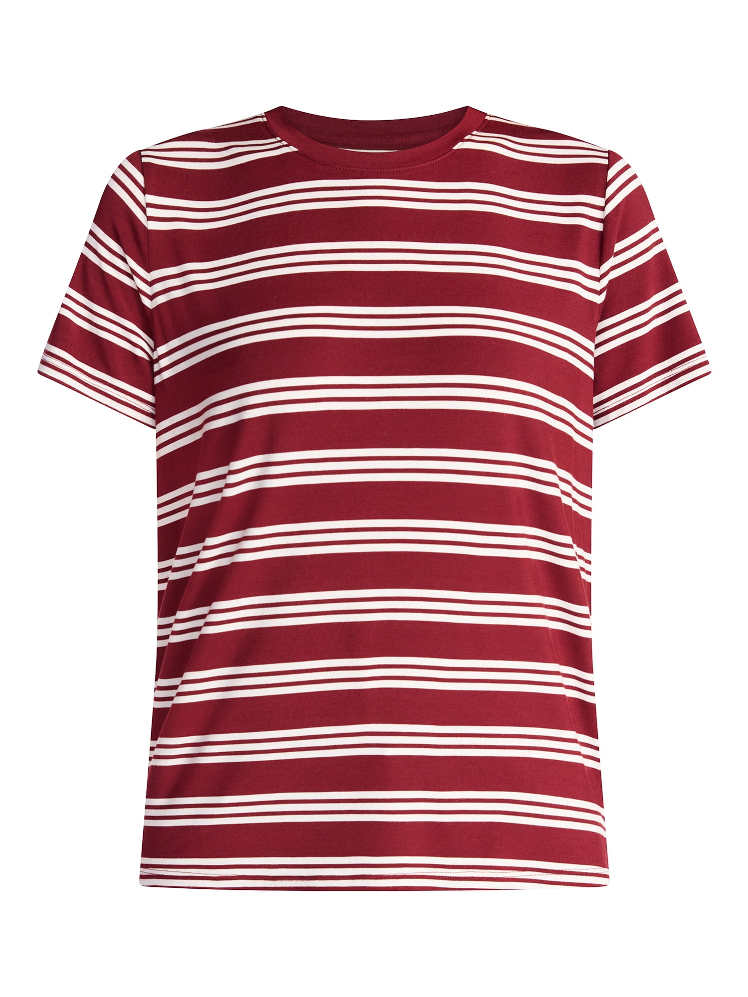 Time and Tru Women's Boxy Tee with Short Sleeves, Sizes XS-XXXL