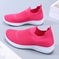 thumbnail image 5 of BRGZLK Womens Athletic Shoes Summer Trendy Solid Color Slip On Tennis Workout Sneakers Mesh Breathable Lightweight Casual Slip On Shoes for Running Walking Hot Pink 7, 5 of 9