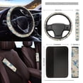 thumbnail image 3 of Xoenoiee Blue Hummingbird Floral Print Car Front Seat Covers 12Pcs Set with Steering Wheel &Seat Belt Cover Car Trash Can Armrest Cover Air Vent Bag Rear View Mirror Cover Cup Coasters Kychain, 3 of 7
