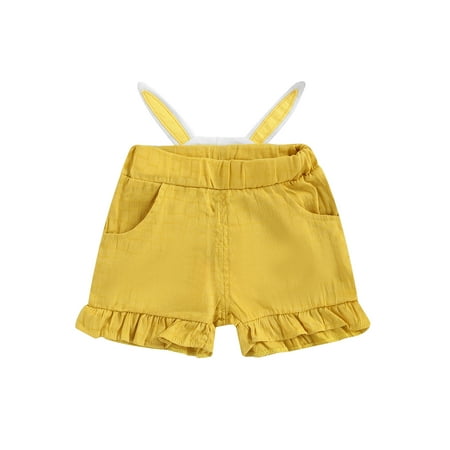 

Canrulo 5 Colors Newborn Baby Girls Boys Lovely Shorts Trousers 0-3Y Cartoon Rabbit Ears Elastic Waist Shorts Yellow 24 Months