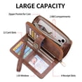 thumbnail image 4 of FALAN MULE Wallet for Women RFID Blocking Leather Clutch Long Purse Large Capacity Credit Card Holder Wristlet, 4 of 8
