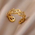thumbnail image 1 of Anillos de apertura hueca Irregular para mujer, acero inoxidable, Color dorado, anillo geométrico, moda Simple, fiesta, regalo de joyería de Navidad, 1 of 4