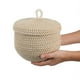 thumbnail image 2 of Cesta redonda con tapa Cesta decorativa Cesta organizadora Cesta con tapa de cuerda de algodón, 2 of 7