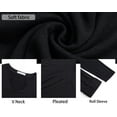 thumbnail image 6 of WellSize Plus Size Blouse for Women Dressy Pleated Tunic Tops Roll Up 3/4 Sleeve Shirts, 6 of 8