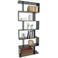 Yusong Bookshelf 6Tier, Geometric Bookcase S Shaped Book Shelves for