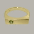 thumbnail image 5 of LBG British Made 9k Yellow Gold Natural Peridot Mens Band Ring - 33 size options - Size 11.5, 5 of 6