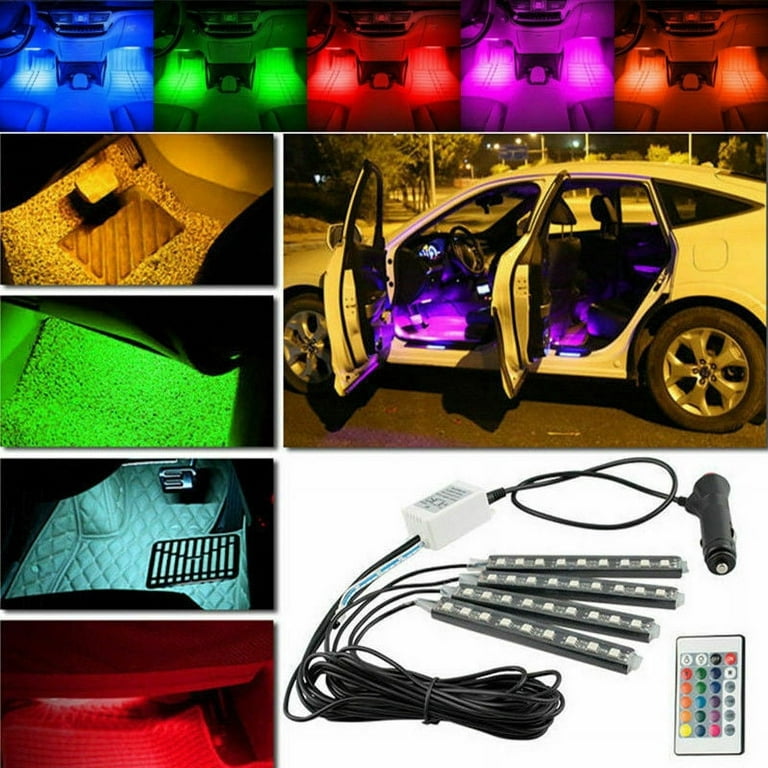 20 luces LED de colores para autos carros coches luz interior accesorios  tablero