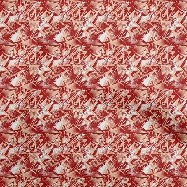 oneOone Tissu Velours Rouge Abstrait Matériel de Robe Tissu Imprimé Tissu au Mètre 58 Pouces de Large
