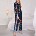 thumbnail image 3 of Goofa Solar System Printed Women’s 2 Piece Pajama Set Super,Pajamas Women's Long Sleeve Sleepwear Soft Button Down Loungewear Pjs Lounge Set Nightwear-X-Large, 3 of 9