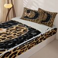 thumbnail image 3 of Homewish Cheetah Print Monogrammed Zipper Full Size Comforter Sets with Fitted Sheet and 2 Pillowcases, Initial D Letter Zipper Bedding Set, Gray Reversible, 4-Piece, 3 of 6