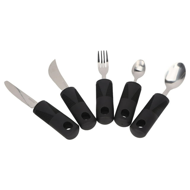 Adaptive Spoons Knife, Stainless Steel Elderly Adaptive Utensils Safe Ergonomic Professional Portable For Arthritis For Home