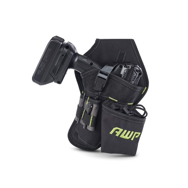 Funda para taladro AWP, poliéster resistente, angulada, negra