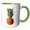 Green/White, variant on 3drose, Pineapple Vector, 11oz Two-tone Red Mug