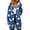 Blue, variant on Women's Christmas Printed Long Sleeve Hooded Sweatshirt Jacket with Drawstring and Zipper Pockets, Fashionable Casual Wear for Fall and Winter,Red,2XL