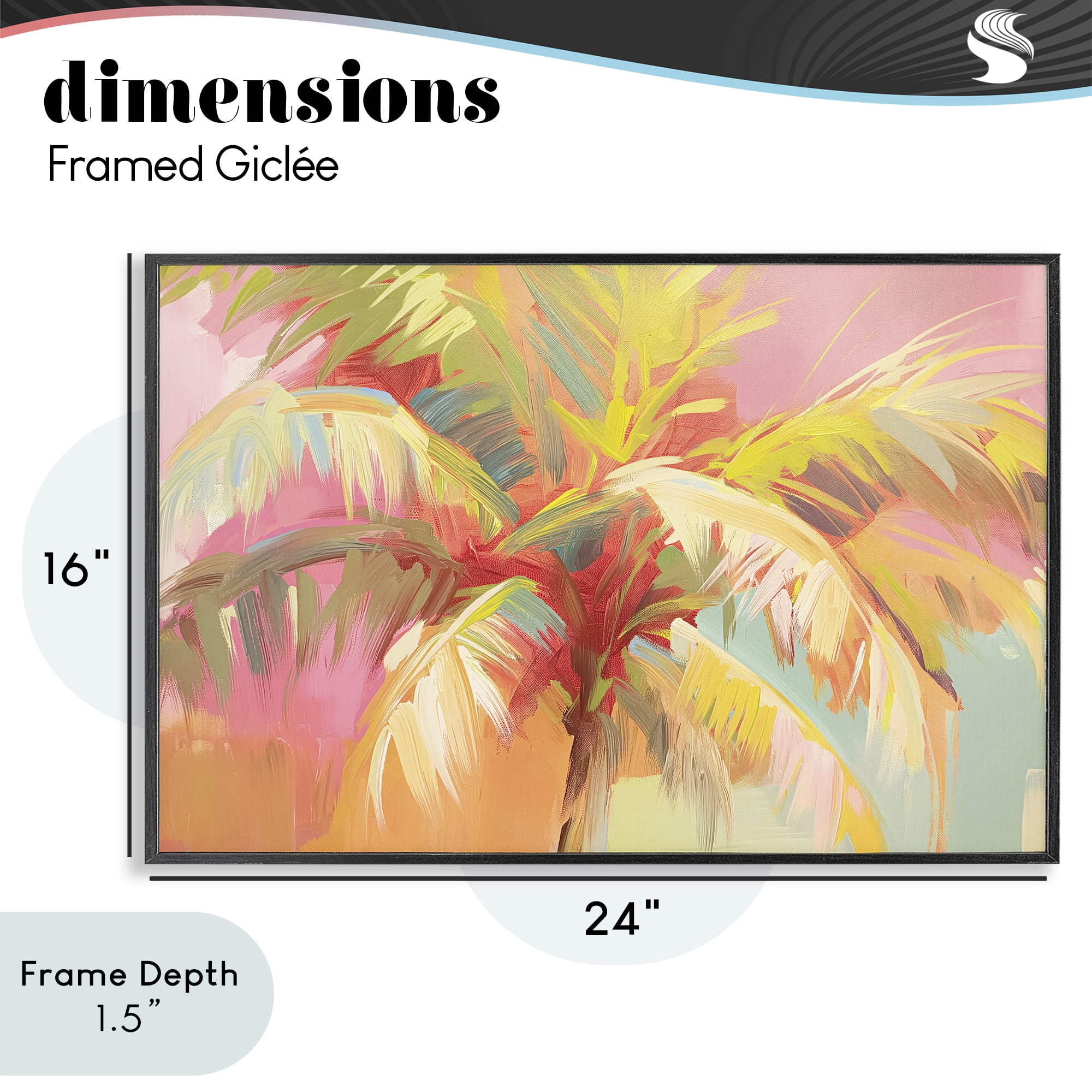Stupell Industries Warm Palm Leaf Impressions Black Framed Giclee Art, design by Jacky Ngan