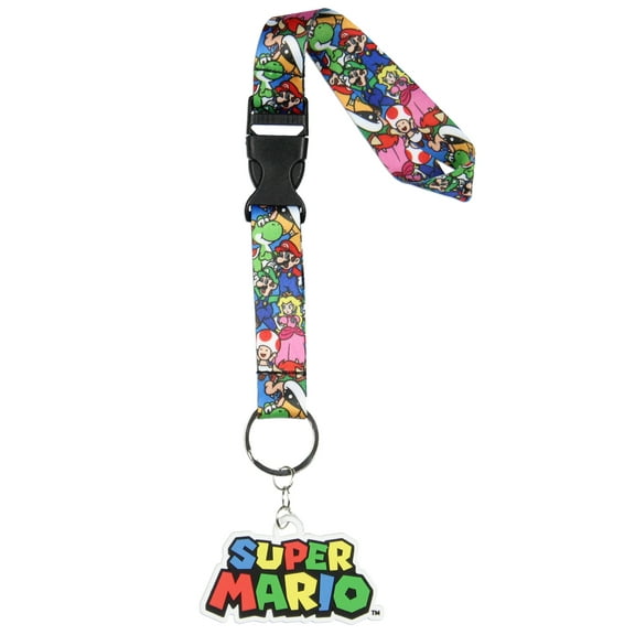 Super Mario Bros Character Scene Wristlet Lanyard For Keys Keychain Wallet OSFM For Men and Women
