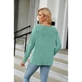 thumbnail image 3 of Anbech Deep V Neck Blouse for Women's Soft Long Sleeve Button Shirts Comfty Loose Fit Casual Sexy Tops, 3 of 7