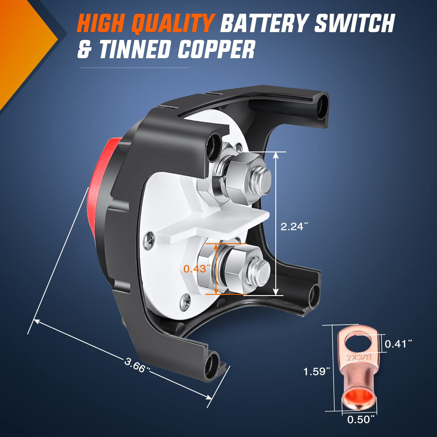 Nilight ON Off Battery Switch 12V 24V 48V 600A High Current Heavy Duty Battery Power Cut Master Switch Disconnect Isolator for Truck Vehicle Trailer RV Marine Boat Yacht,Red