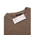 thumbnail image 5 of COOFANDY Men's White Sweater Cable Knitted Sweater Muscle Fitted Sweaters Crew Neck Pullover Knitwear, 5 of 6