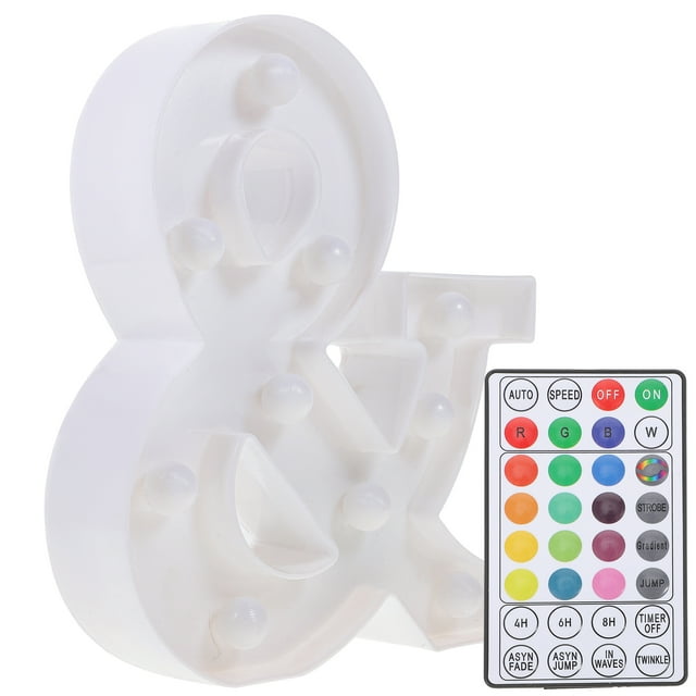 Shisuyan Lettres Lumineuses avec Télécommande pour Décoration Murale de Chambre Multi Couleurs Réglables Blanc PS Extérieur 6.5 Pouces