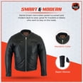 thumbnail image 4 of Daniel Smart Men’s Motorcycle Leather Jacket Soft Goatskin Modern Sporty Leather Mens Jacket, 4 of 7