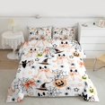 thumbnail image 2 of Manfei Child Bow Ghost Full Size Comforter Sets, Kawaii Bat Spider Bedding Comforter Set, White Orange Cartoon Halloween Reversible Bedding Sets, Ultra Soft Home Decor, 3pcs, 2 of 8