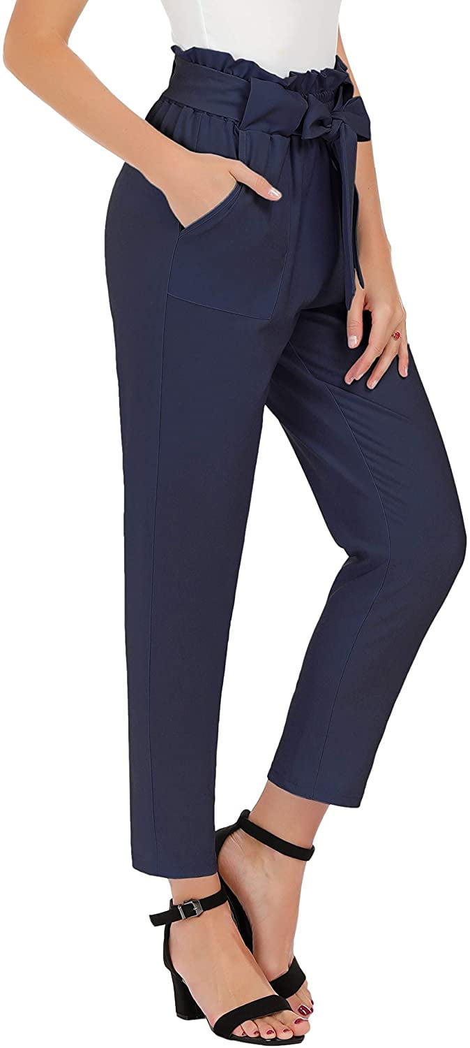 Women's Cropped Paper Bag Waist Pants 