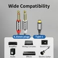 thumbnail image 5 of USB C to Dual 6.35mm 1/4 inch Stereo Splitter Y Cable, USB Type C to Dual 6.35 mm 1/4 inch TS Audio Cord for Tablet, Laptop, Amplifier, Mixer, 4 Feet, 5 of 6
