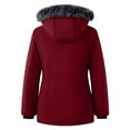 thumbnail image 5 of AUNVITO Women's Winter Detachable Hood Down Jacket with Warm Fleece Lining Casual and Functional Style, 5 of 9
