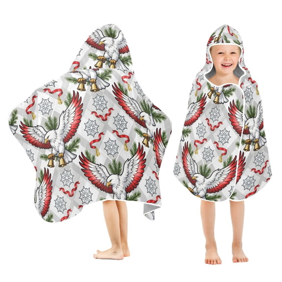 joogoo Eagles Snowflakes Kids Hooded Beach Towel Baby Bath Towel 23.5"x50"