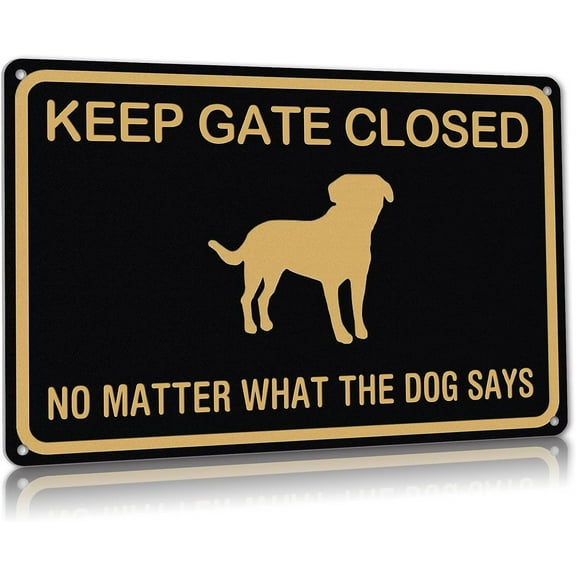 Please Keep Gate Closed Dogs in Yard Reto Vintage Metal Tin Signs for Lawn Garden Yard Signs 8X12 Inch