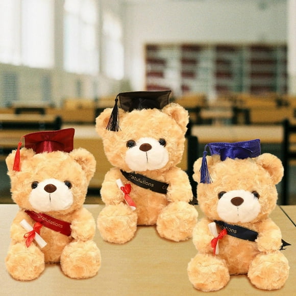 Graduation Bear Plush Toy with Cap and Gown - Soft Stuffed Animal Gift for Graduates, Classmates & Friends