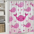 thumbnail image 6 of Orinice Whale Hearts Bathroom Decor Set with Hooks, Colorful Luxurious Graphic Print 100% Polyester Shower Curtain Set, Multi-size Fashion Bathroom Decor Set 69x72, 6 of 7