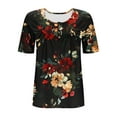 thumbnail image 6 of Xdegoge Womens Blouses Short Sleeve Plus Size Tops Fashion Printed Crew Neck Oversized T Shirt Loose Fit Tunic Summer Tops Casual Boho Tees Ropa Mujer Returns and Refunds Women's, 6 of 6