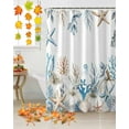 thumbnail image 3 of Shower Curtain, Coastal Starfish Coral Sea Shell Pumpkin Waterproof Shower Curtain Set with Hooks for Bathroom Showers,Stalls and Bathtubs,72x72In Thanksgiving Day, 3 of 7