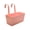 Pink, variant on Aximioll White Rectangular Hanging Planter 11.02 in, Durable Iron Railing Box with Dual Curved Hanging Arms, Balcony Flower Trough for Garden Fence and Deck Rail