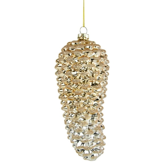 Northlight Pine Cone Glass Christmas Ornament - 7.25" - Gold