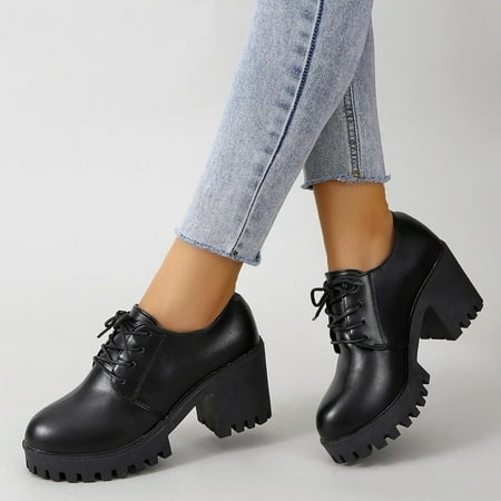 

NEGJ Waterproof Boots For Women Non Slip Outdoor Ankle Boots Lace Up Casual Work Boots Short Boots