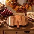 thumbnail image 5 of Fall Serving Tray Pumpkin Wooden Chopping Board 3-Compartment Raised Lip with Handle for Snacks Desserts Party Fall Kitchen Decor Fall Home Decor Indoor Fall Decorations for Home by MPOISVA, 5 of 7