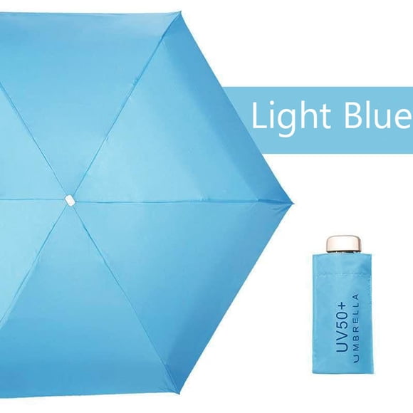 Dvkptbk Mini Parapluie de Voyage Léger Parasol Pliant Petit Parapluie pour Femmes, Hommes et Adolescents (Bleu Ciel)