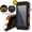 Orange, variant on 10000mAh Solar Power Bank, 5V 2A Fast Charge with Dual Flashlights & LED Light, Dual USB Ports Portable Backup Battery for iPhone Android Outdoor Travel