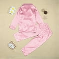 thumbnail image 5 of TENSUNNYD Girls Satin Pajamas Set 2Pj Silk Nightwear Button Down Sleepwear For Teen Kid Baby Girl Sleepwear Nightwear Clothes Toddler 2Y-3Y, 5 of 8