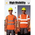thumbnail image 3 of Ubon Men's 3-Pack Hi-Vis Shirt Short Sleeve Reflective Shirt Construction Work Shirt Pure Orange L, 3 of 9